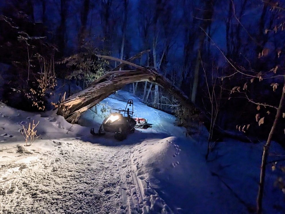Snowmobile Grooming at Night