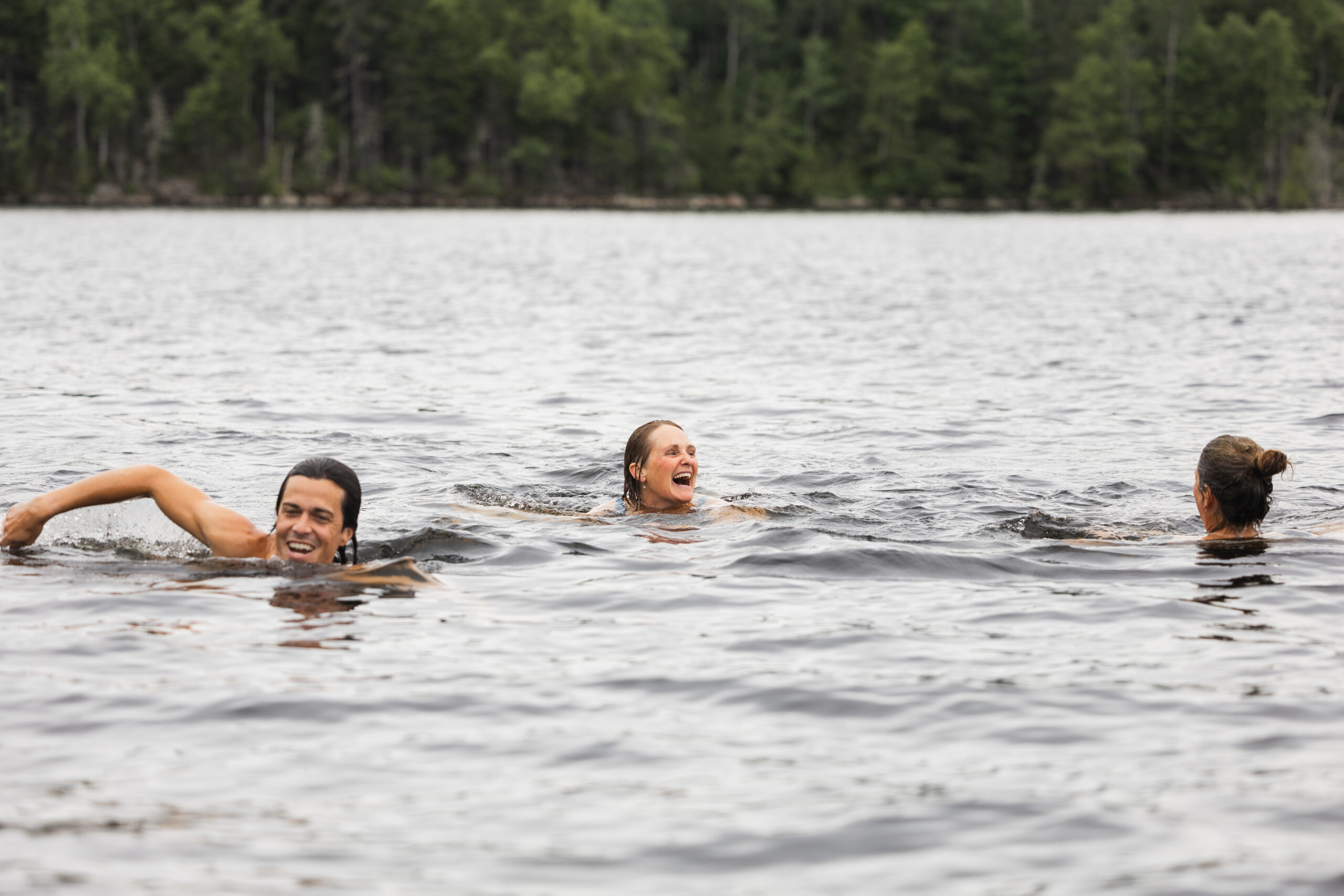 Swimming at Flagstaff Lake.