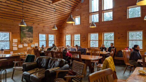 Great Room at Poplar Stream Hut at lunch.