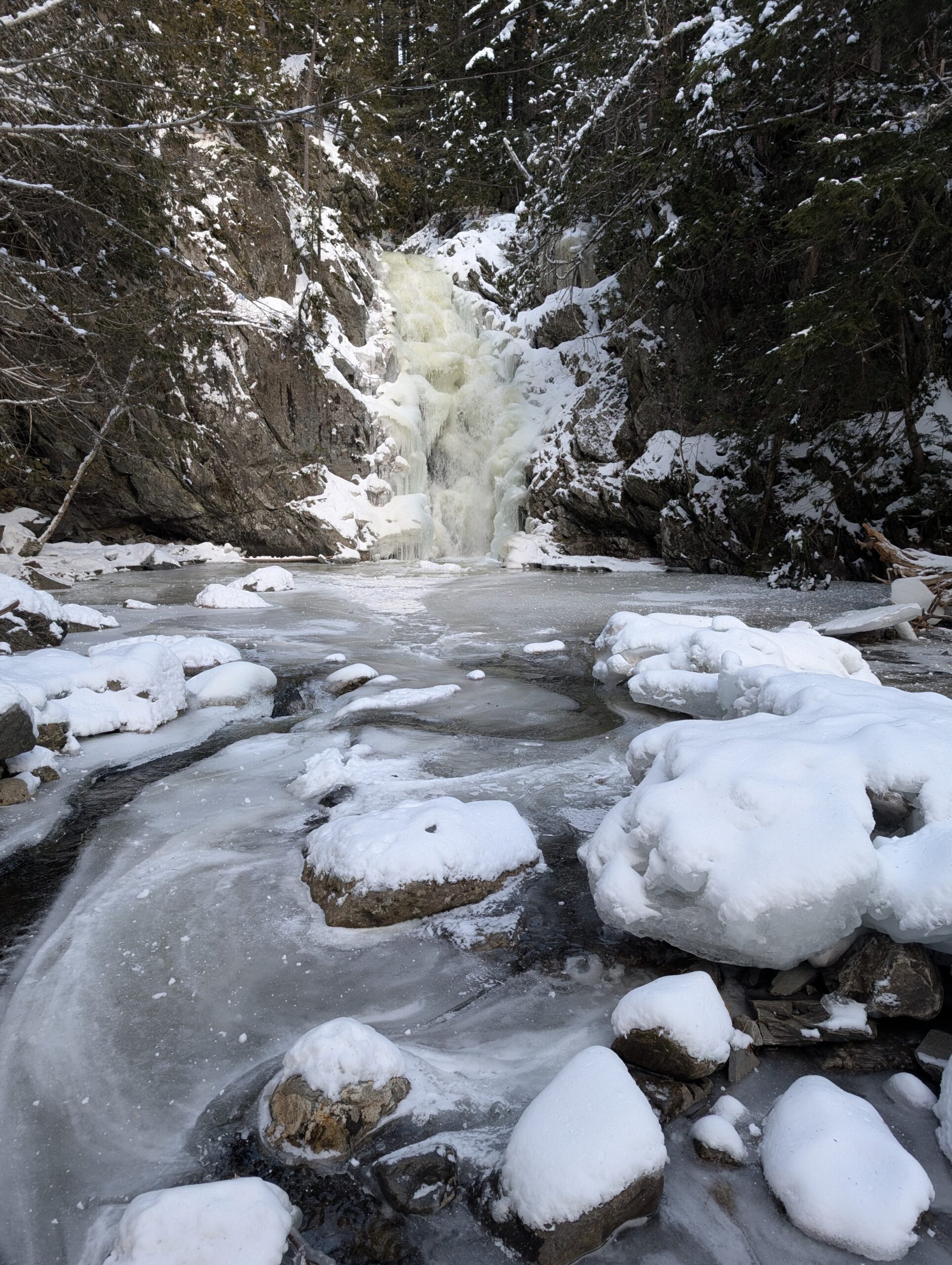 South Brook Falls in winter.