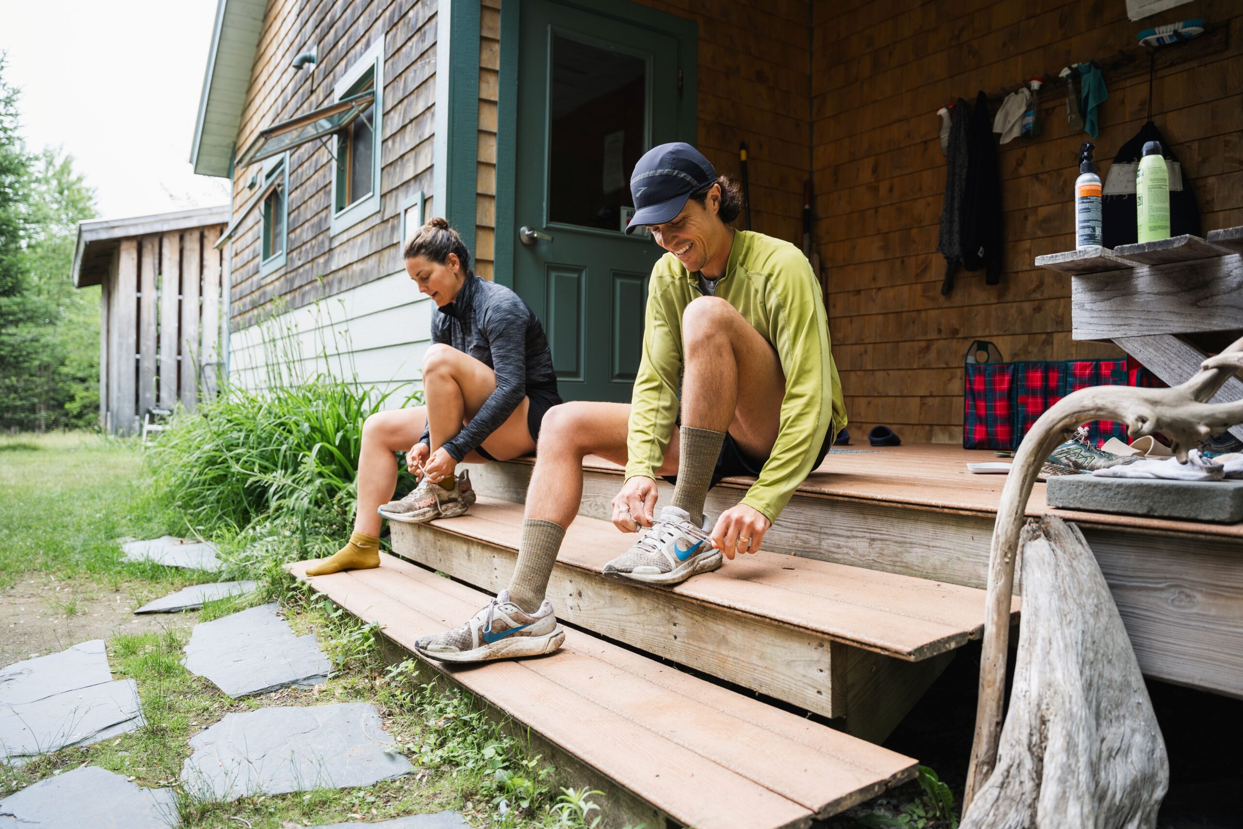 Getting ready for the trails at Flagstaff Lake Hut.