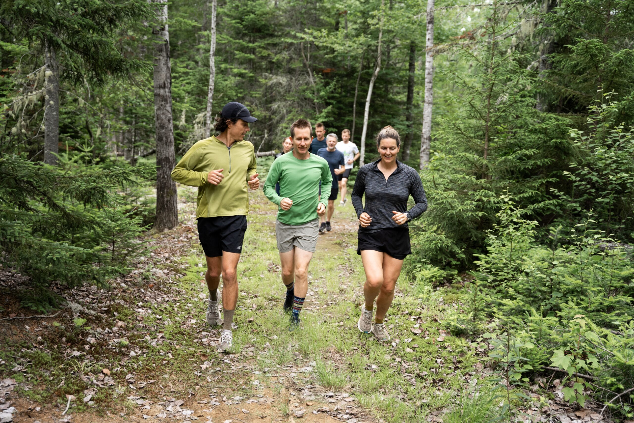 Trail running on the Maine Hut Trail.