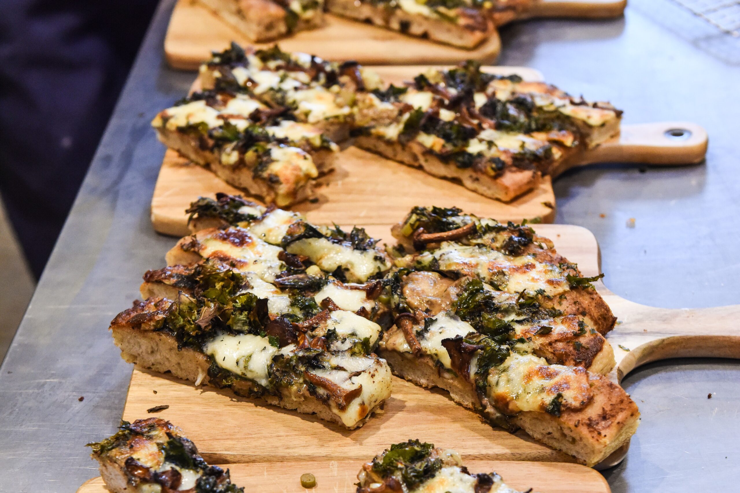 Focaccia with locally foraged mushrooms from Forest & Forage.