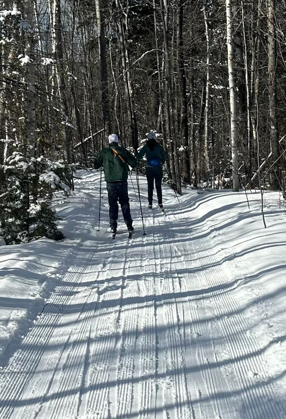 Skiing on the Maine Hut Trail near Flagstaff Lake Hut.