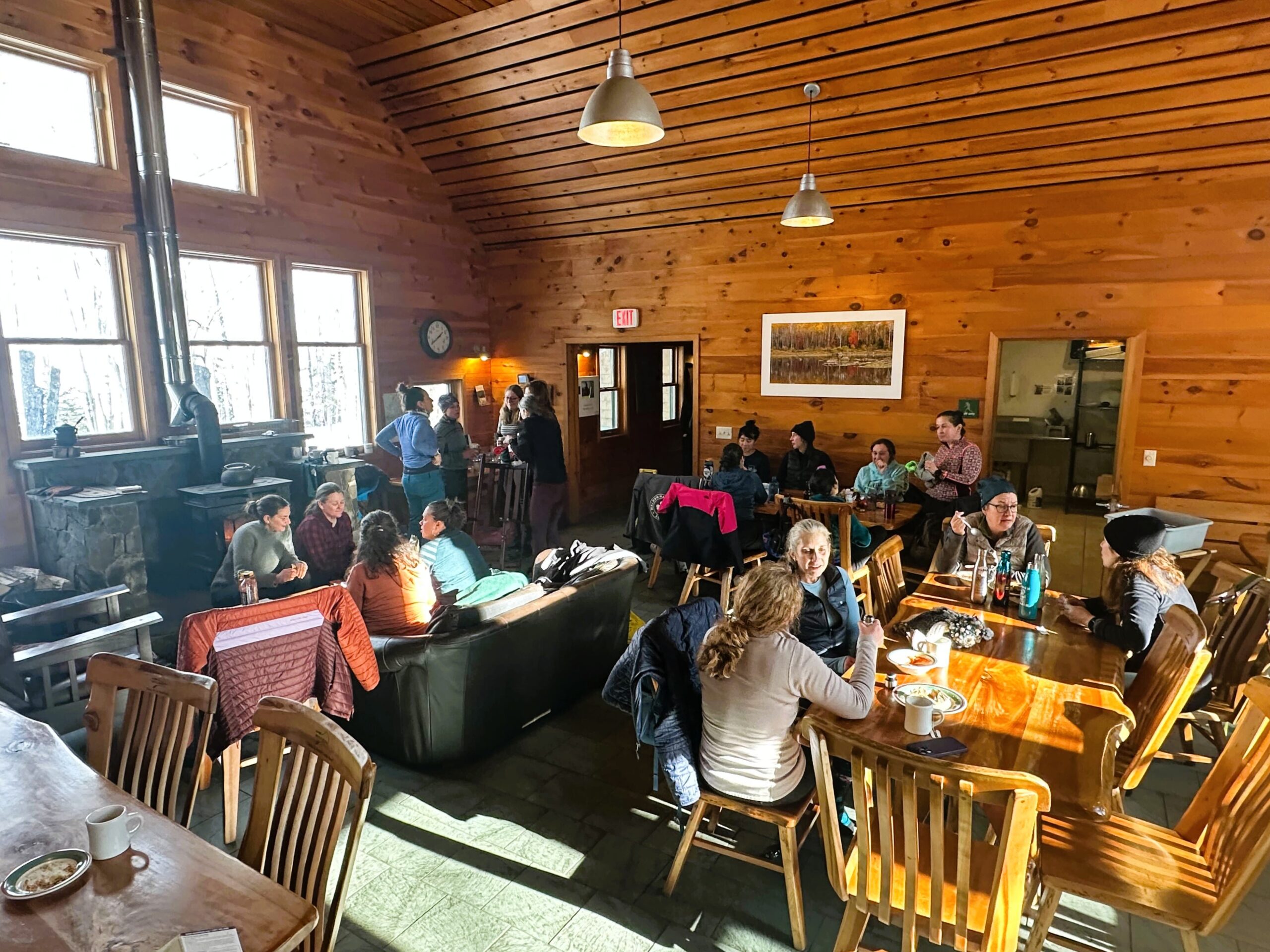 Lunch at the Great Room in Flagstaff Lake Hut.