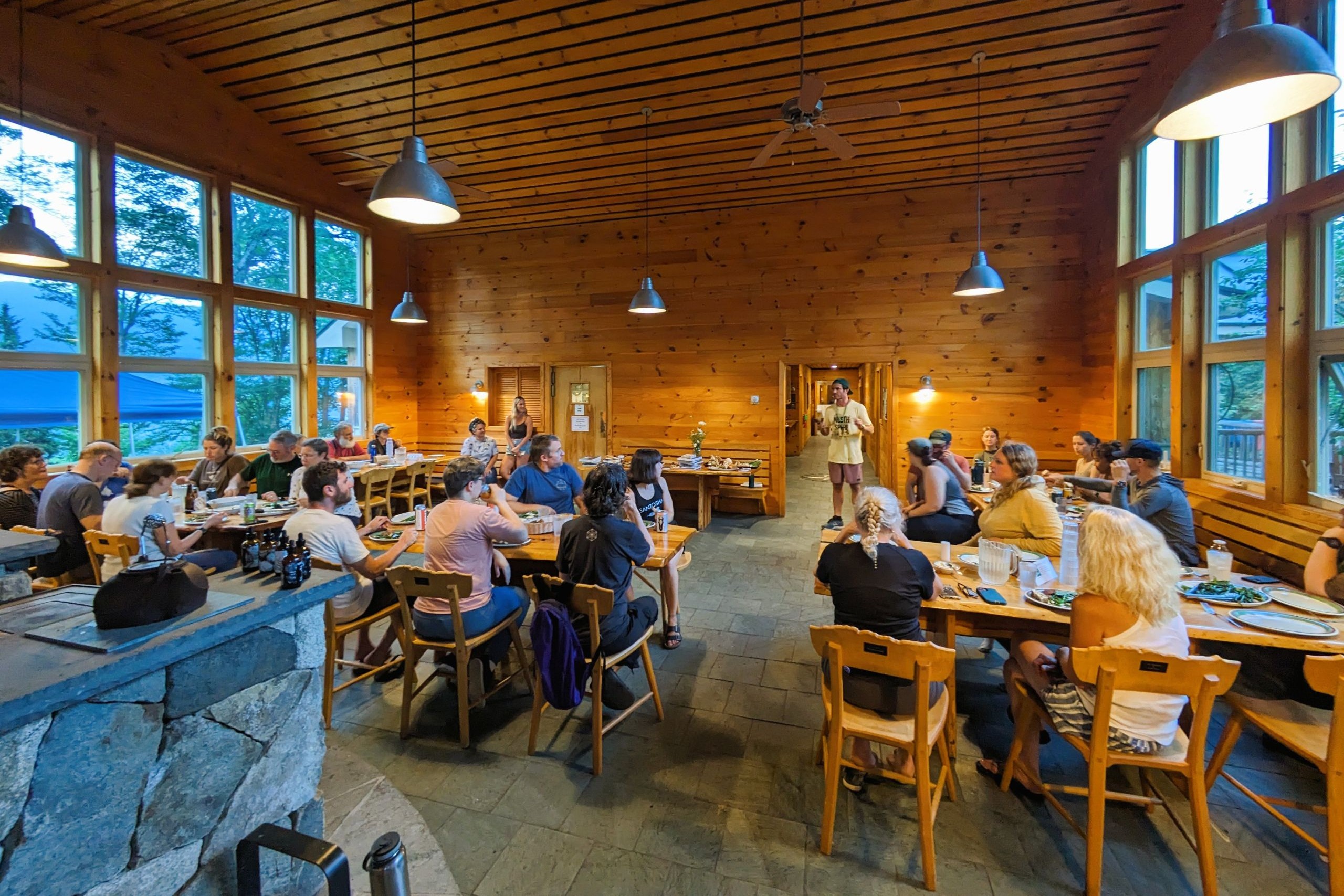 Forest & Forage dinner talk at Stratton Brook Hut.