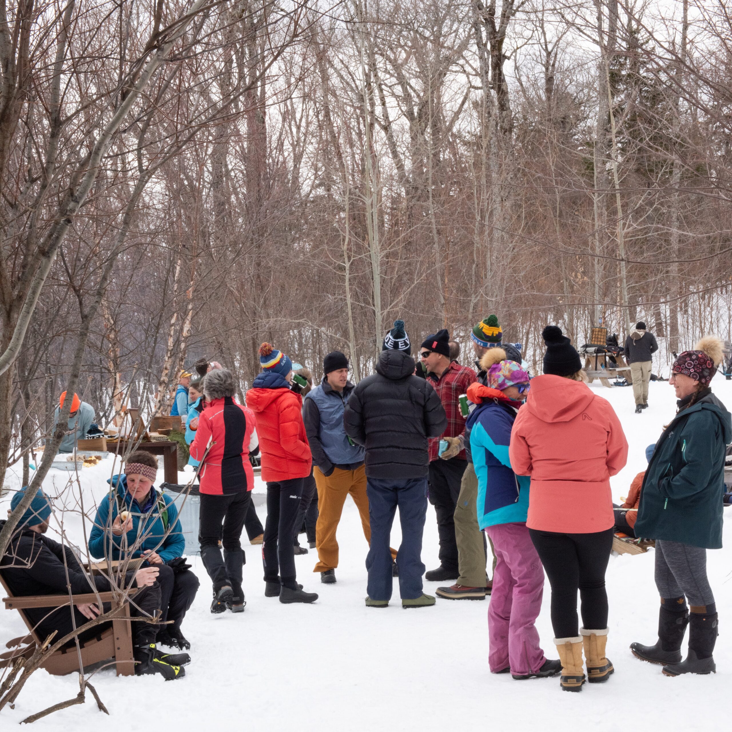 Attendees outside at the Alpine Feast