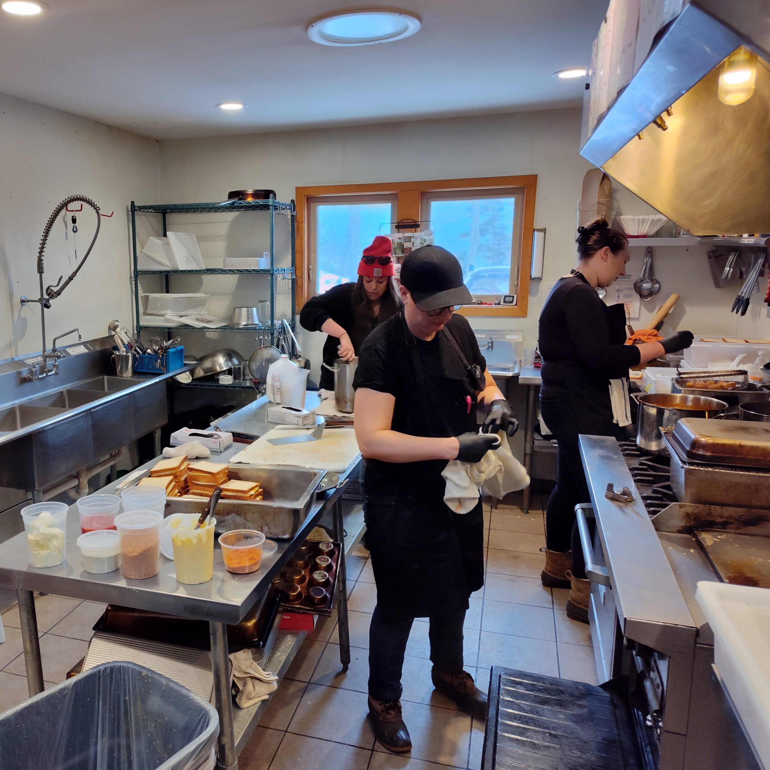 The Big Tree kitchen crew working hard at the Alpine Feast.