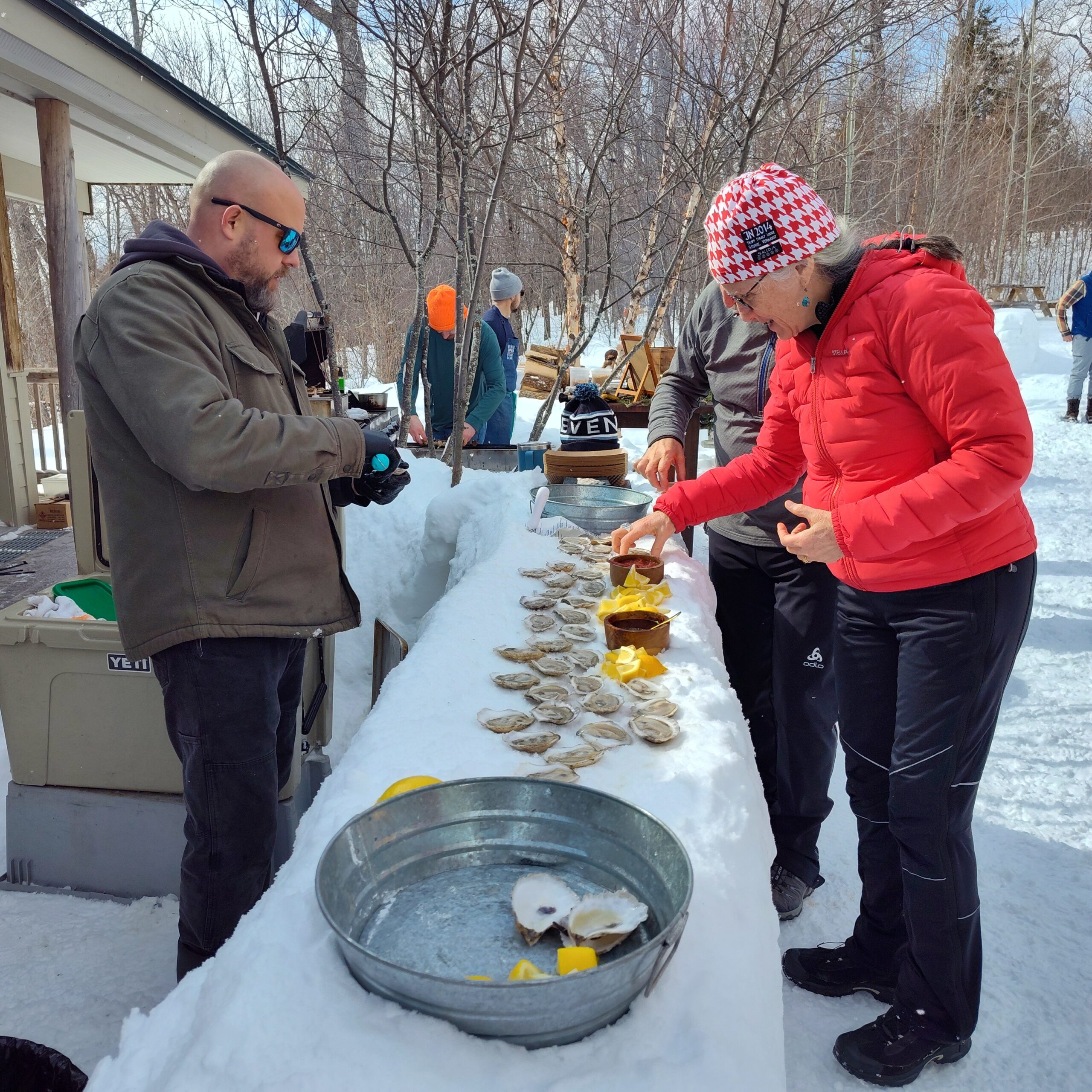 The oyster bar outside at the Alpine Feast event.