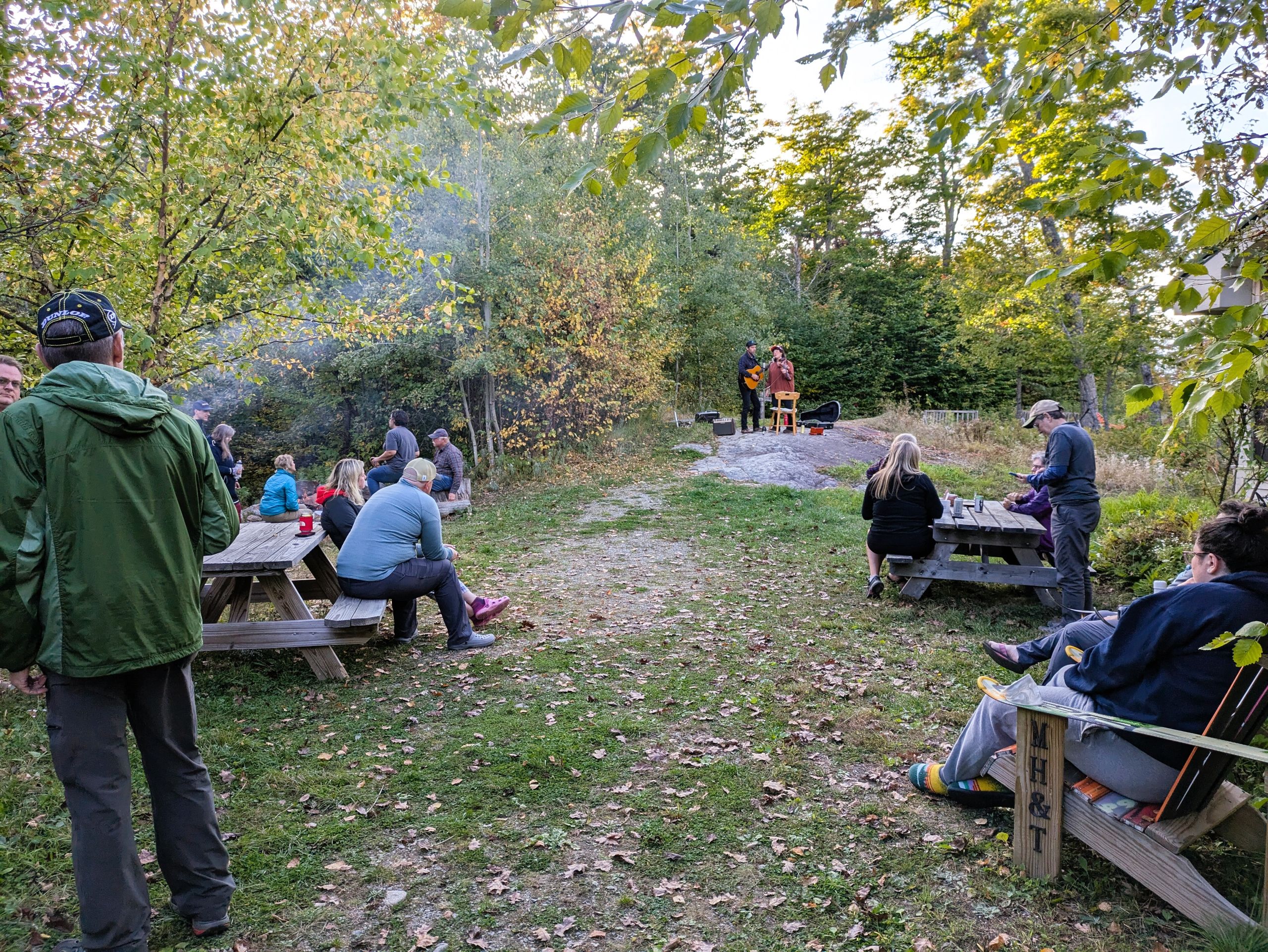 Harvest at the Huts live music outside Stratton Brook Hut.