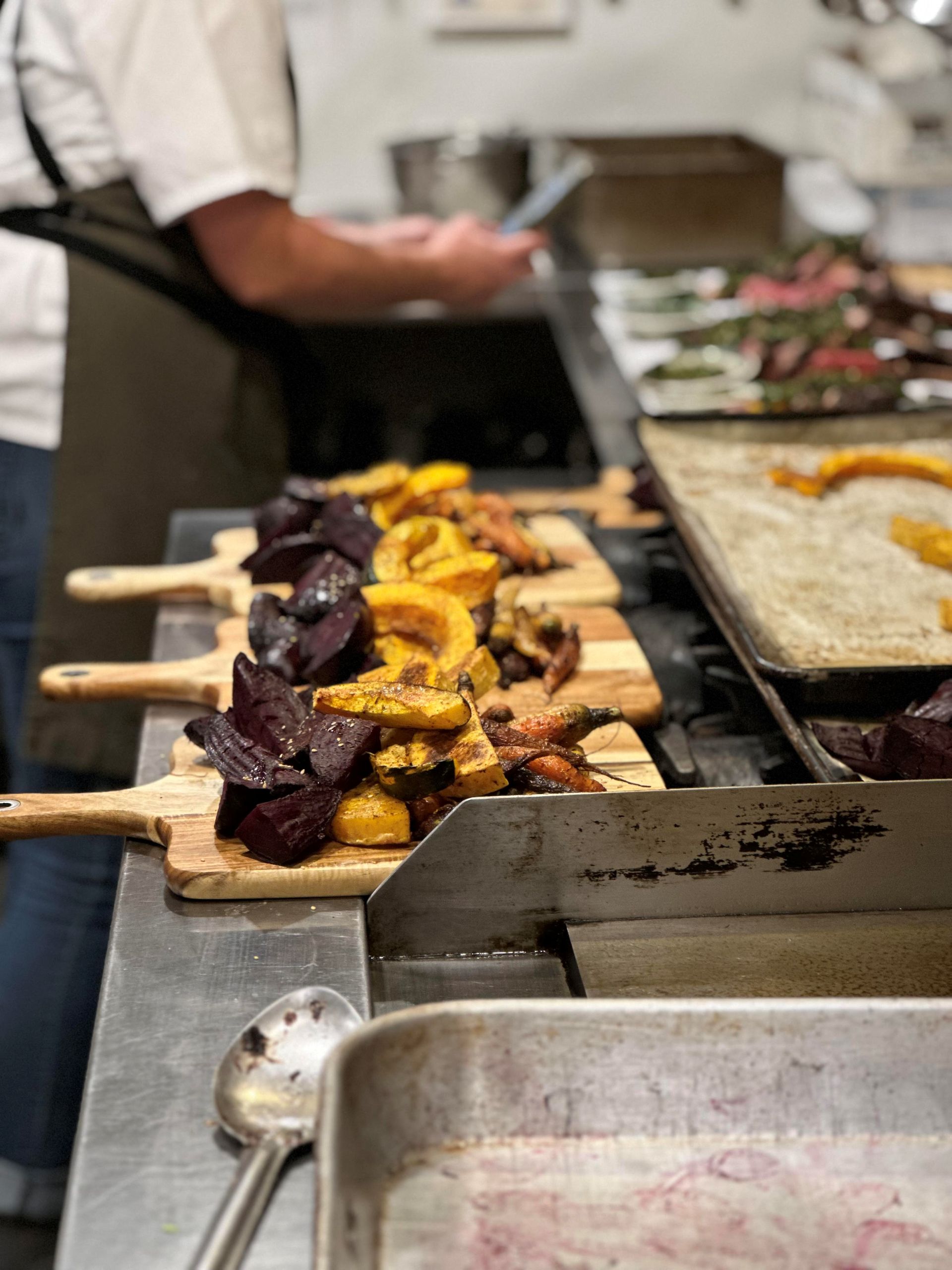 Roasted vegetables for the Harvest dinner.