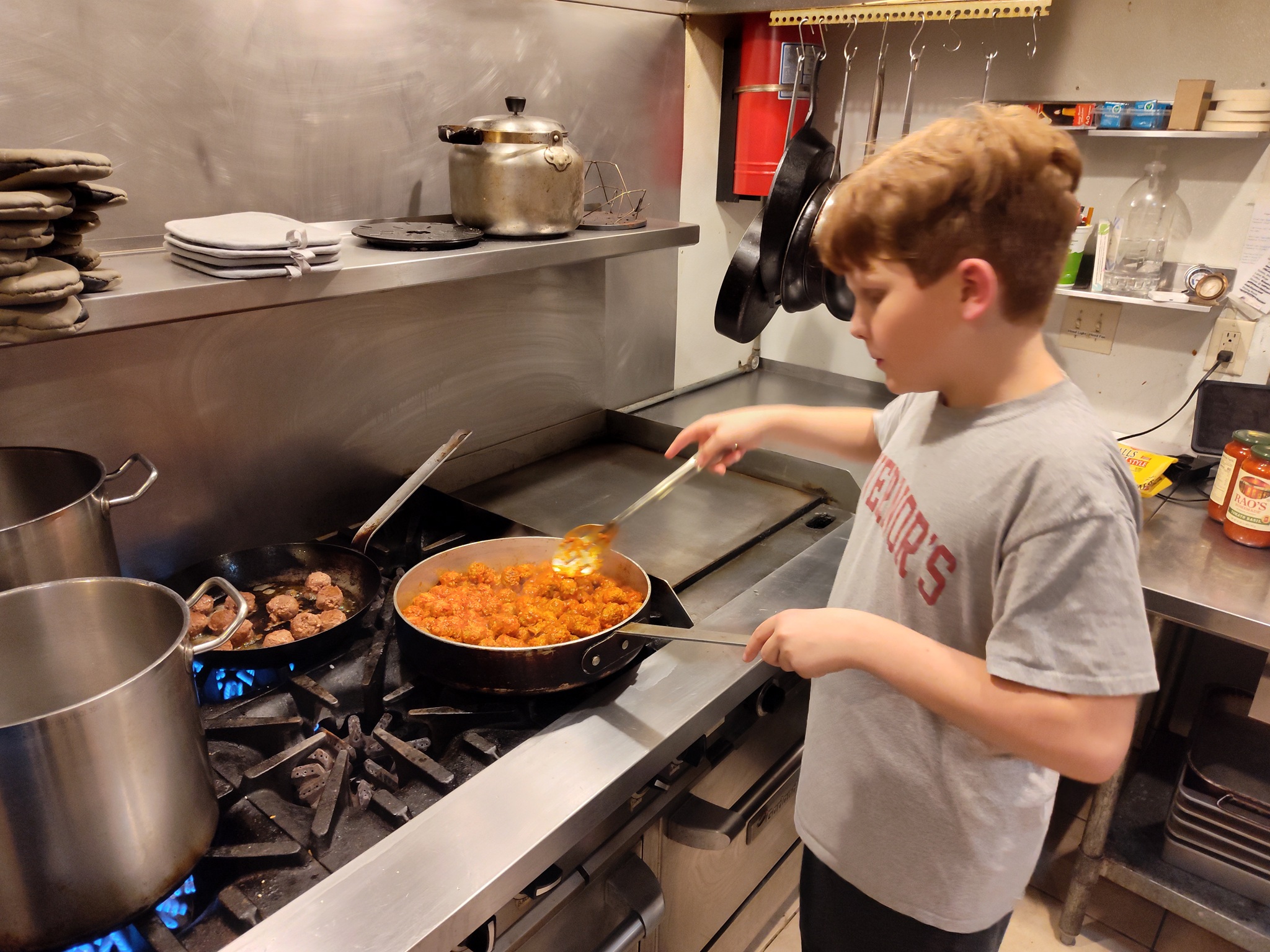River Valley Charter School Youth group cooking at Flagstaff Lake Hut