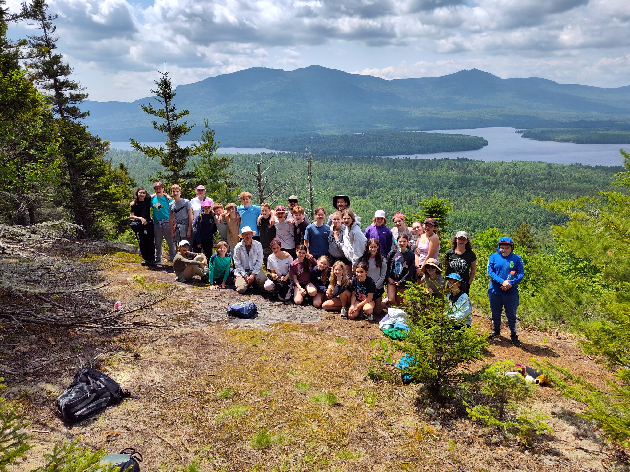 River Valley Charter School Youth group hiking around Flagstaff Lake
