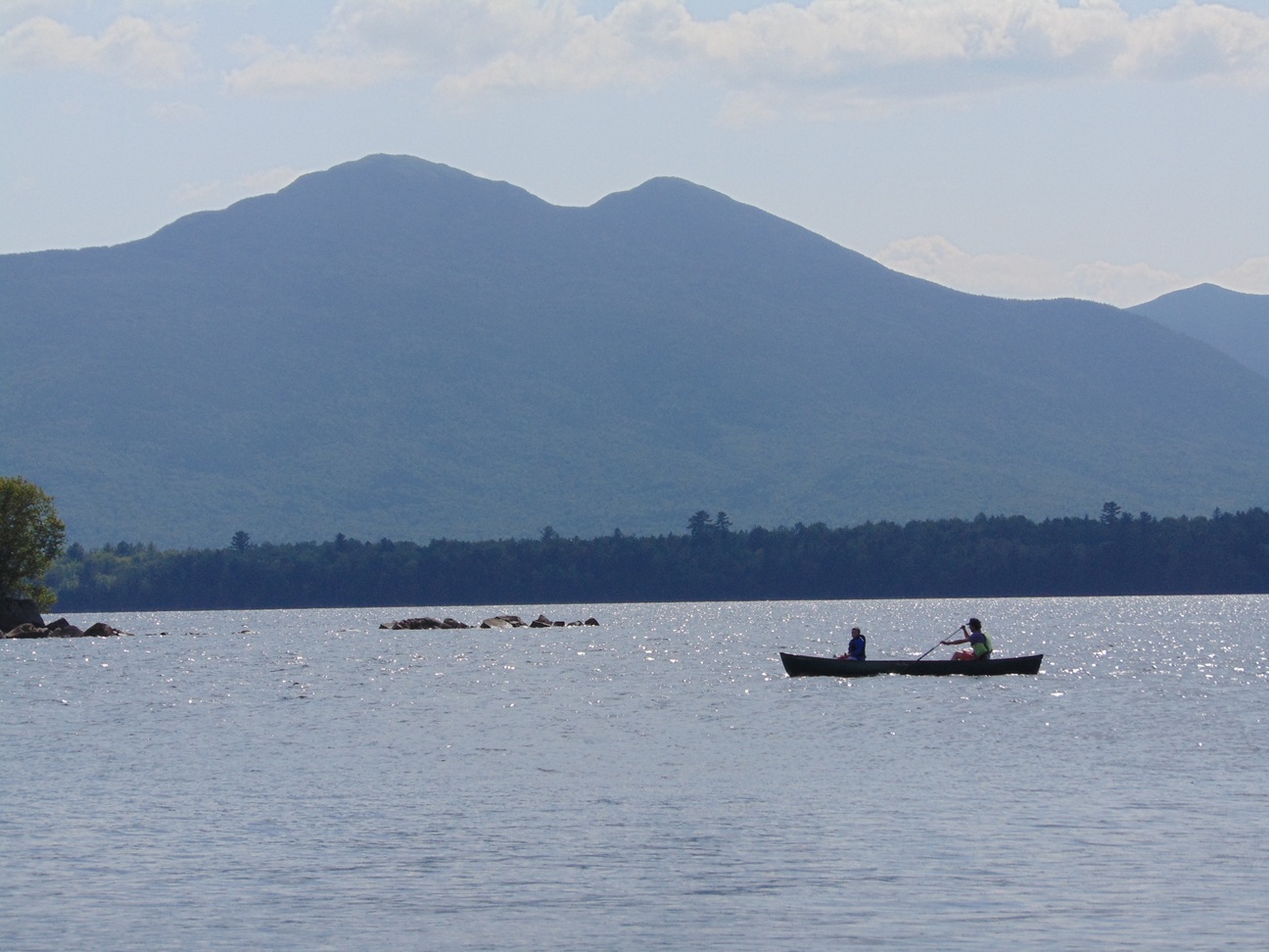 CVOAC youth group canoeing on Flagstaff Lake