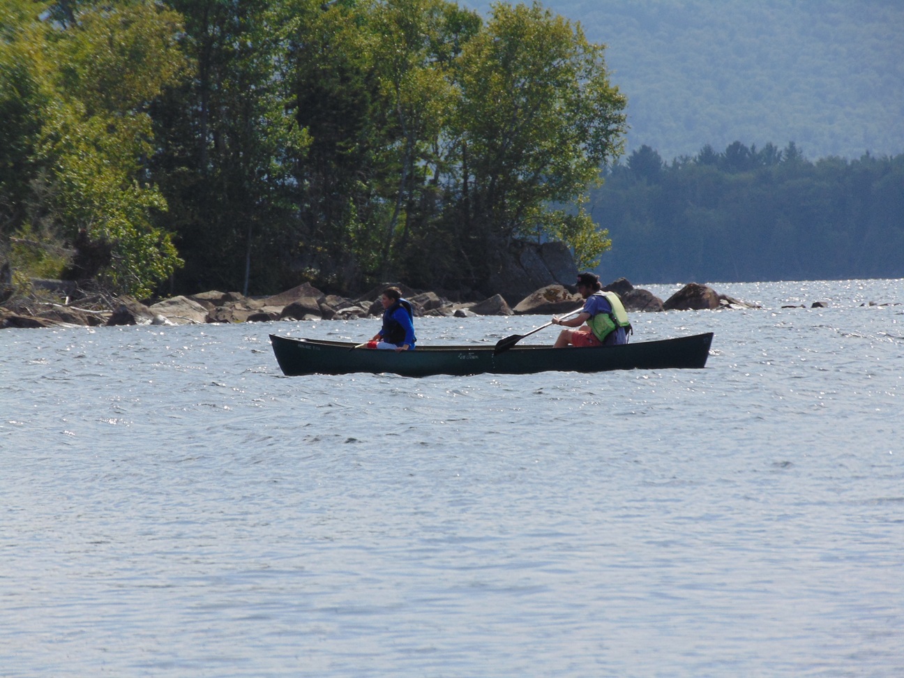 CVOAC youth group canoeing on Flagstaff Lake