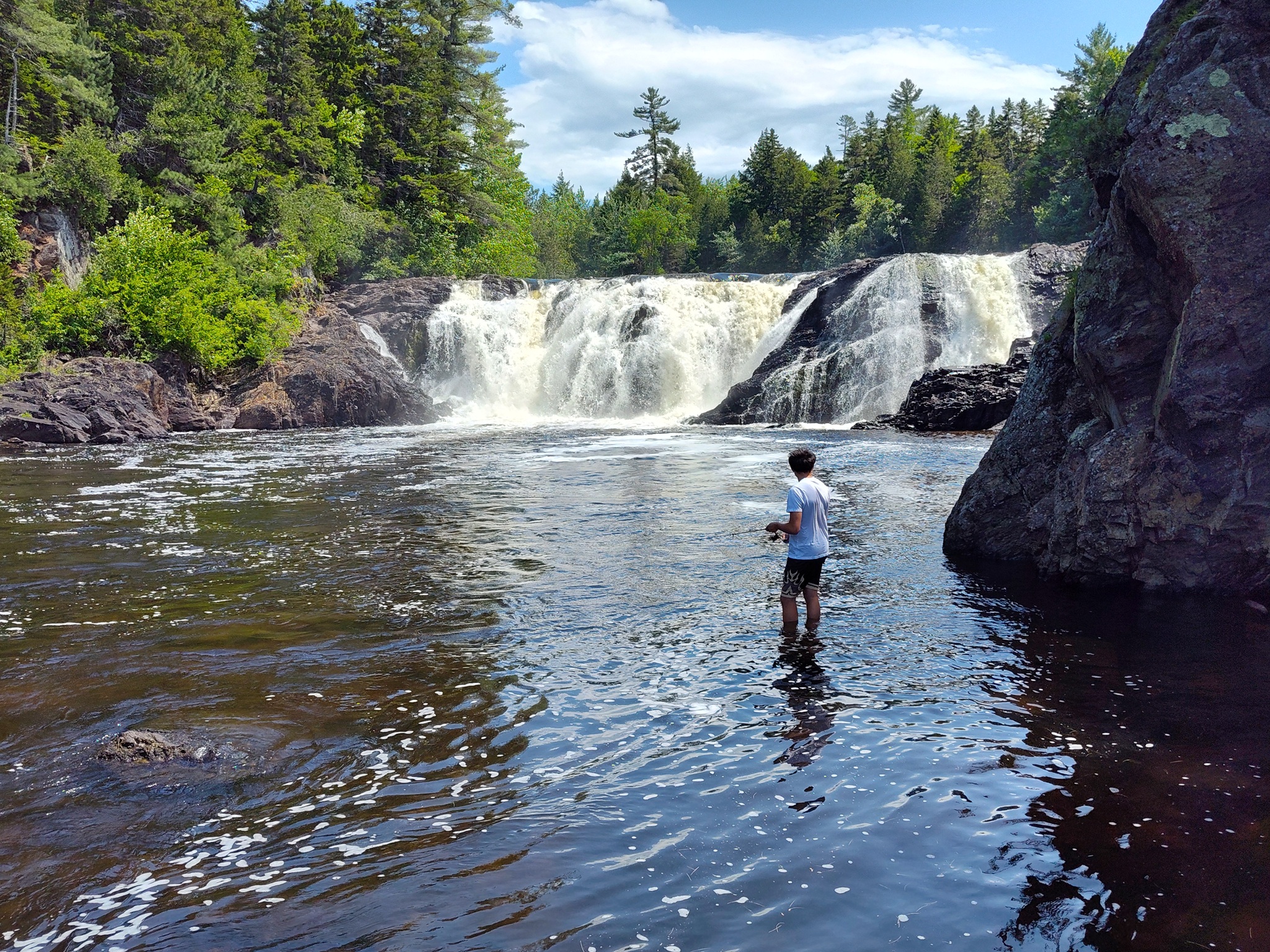 Wabanaki Youth Group fishing at Grand Falls